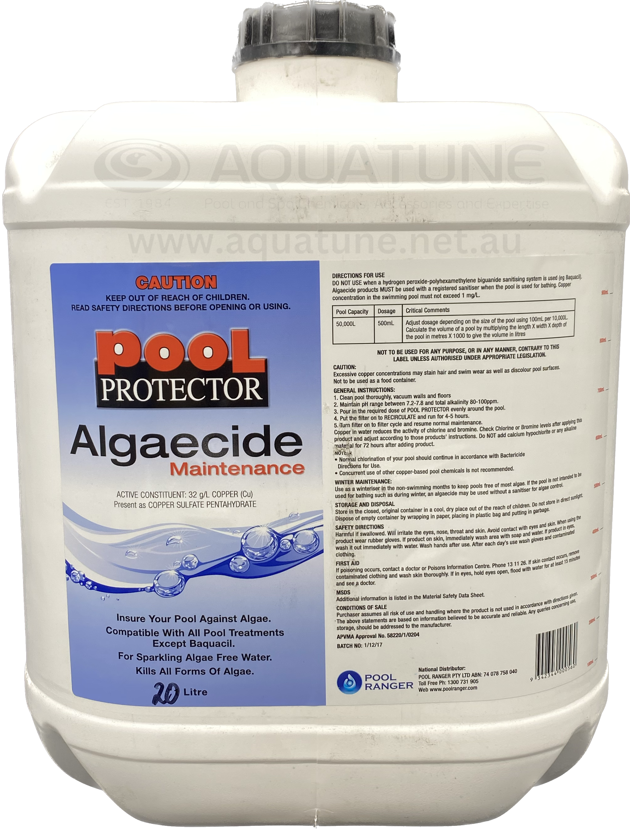 Pool Protector 20 Litre Maintenance Algaecide