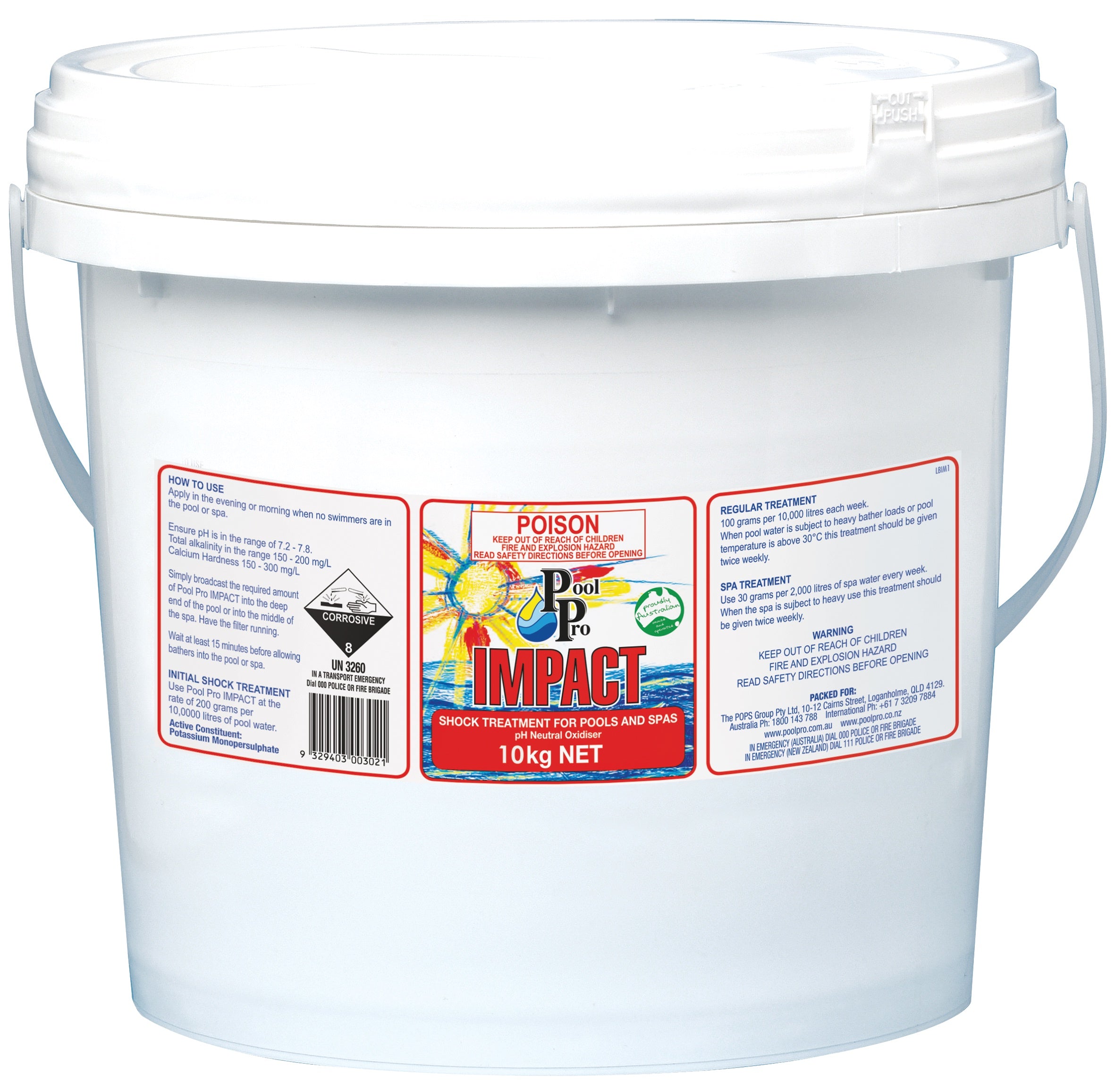 Impact Shock (ShockRight) 10kg Pool Pro - Class 8 DG- IM10