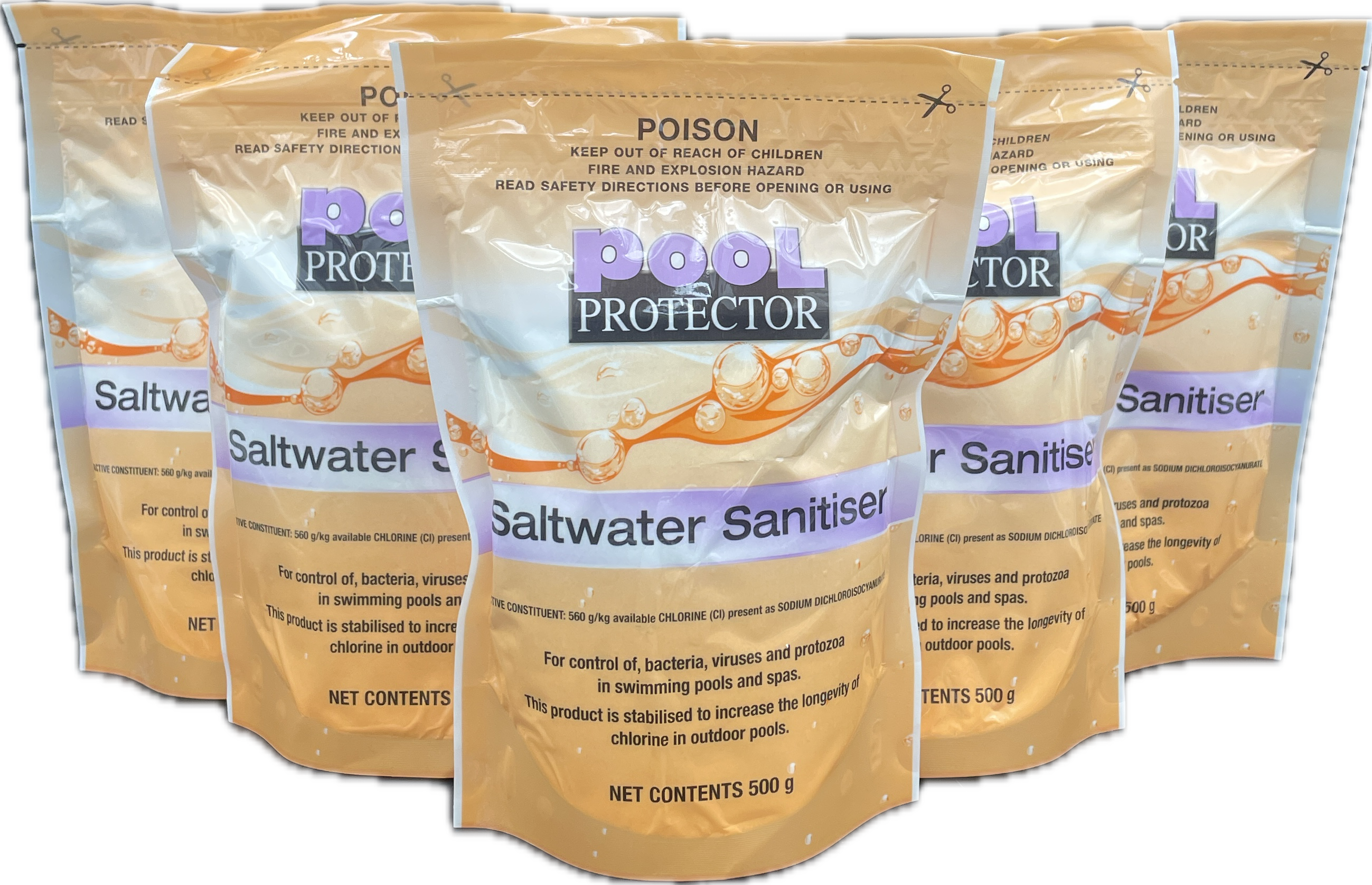 5 Pack of Pool Protector 500g Saltwater Sanitiser - perfect for ecoclear and mineral pools