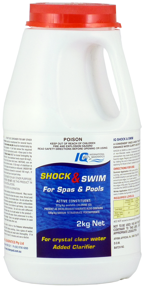 Shock and Swim - Pool Shock - 4 pack sizes available - IQSH