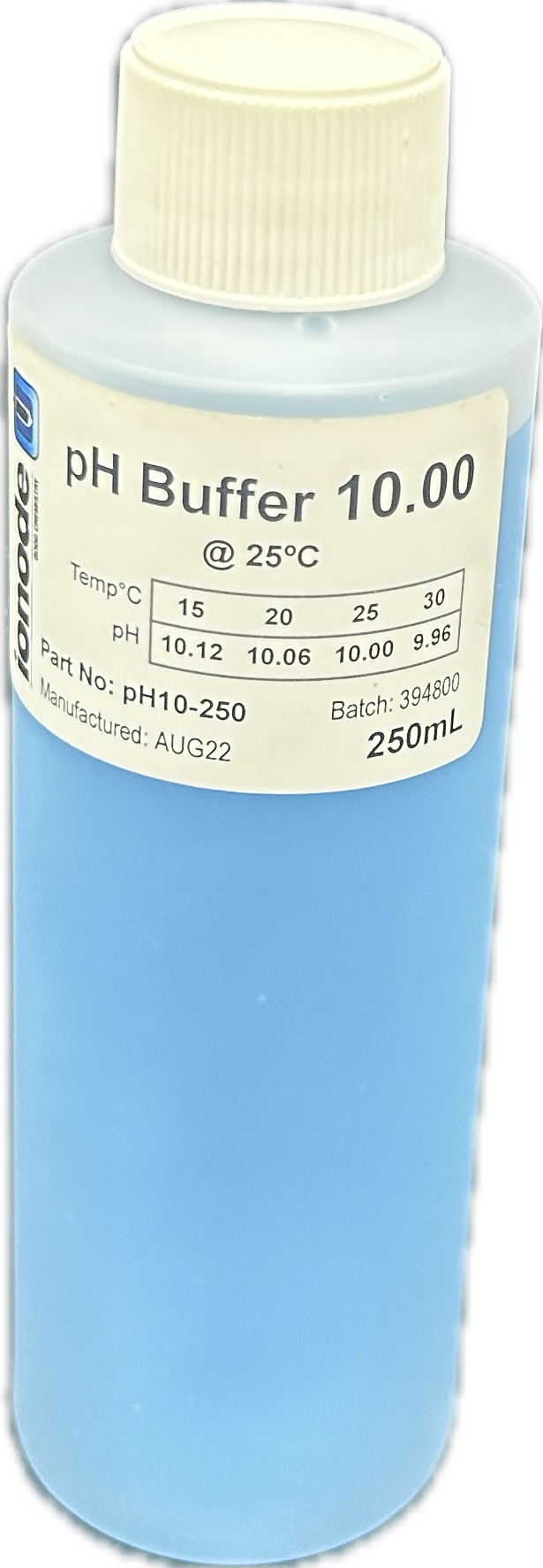 Ionode Calibration Fluid pH 10.0 (for Minder, Chemigem, Rolachem) 250ml - PH10-250