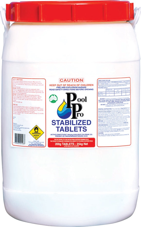 Trichlor Tablets (200g) 25kg RED LID - ST25