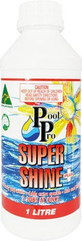 Supershine 1L Heavy Duty 2 in 1 clarifier. Clears cloudy water - adds extra sparkle. Aids with sand filtration. - SU01