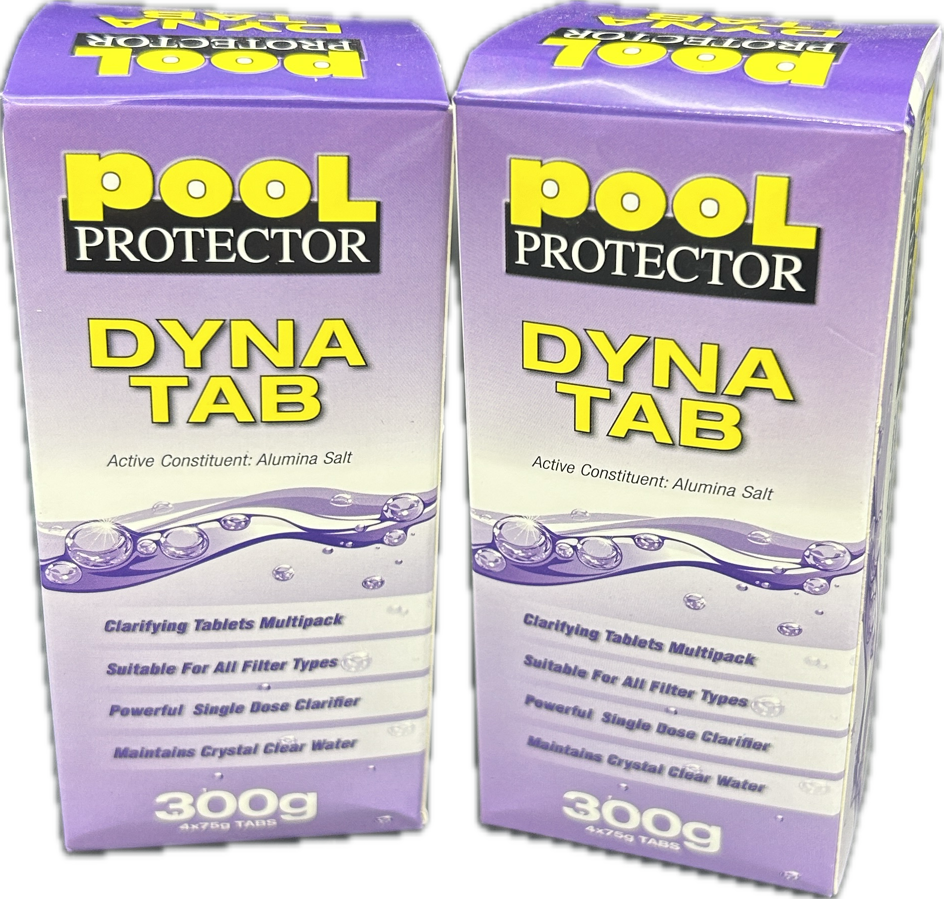 Bundle – 2 × Pool Protector Dyna-Tab (300g each – 4×75g tablets) Active Ingredient: Alumina Salt