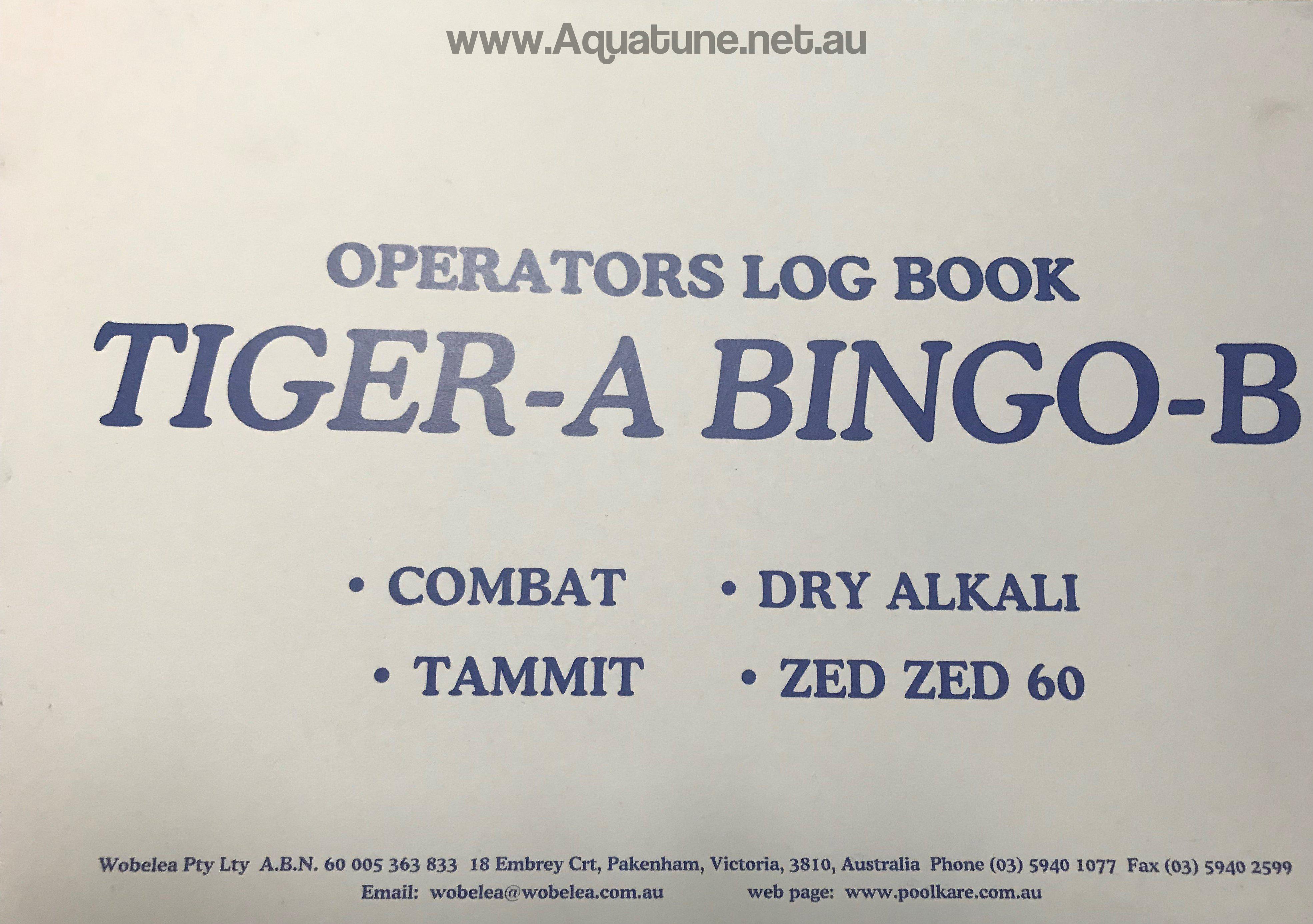 Pool Operators Log Book-Testing-Aquatune