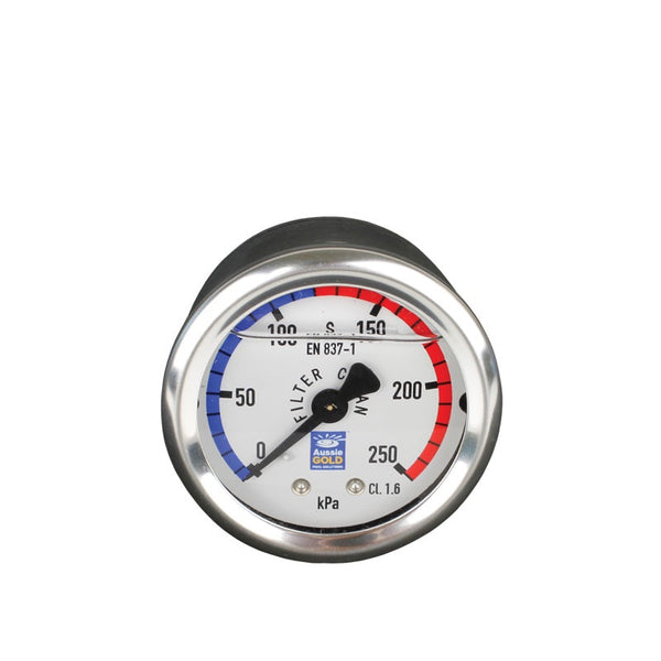 Pressure Gauge, stainless steel, oil filled, back mount - PGSC