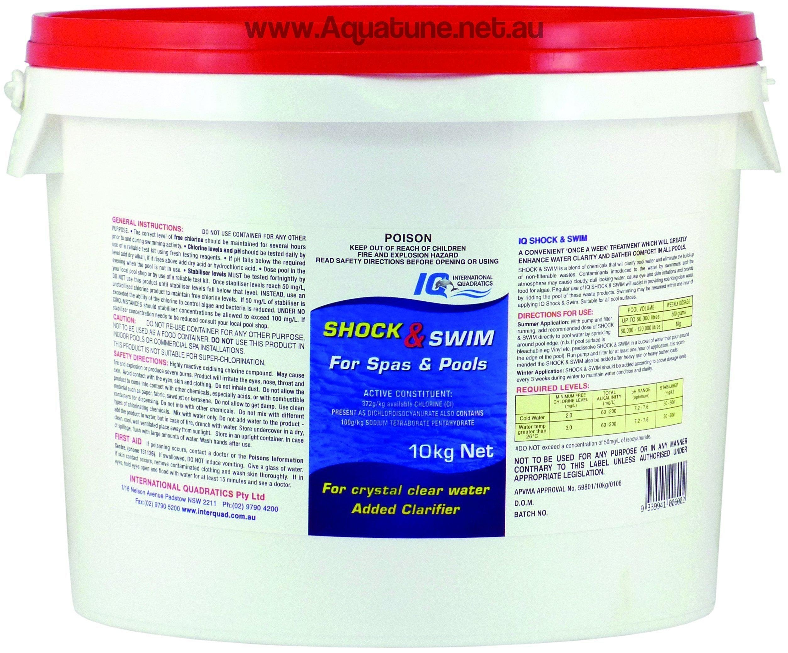 Shock and Swim - Pool Shock - 4 pack sizes available-Chemicals-Aquatune