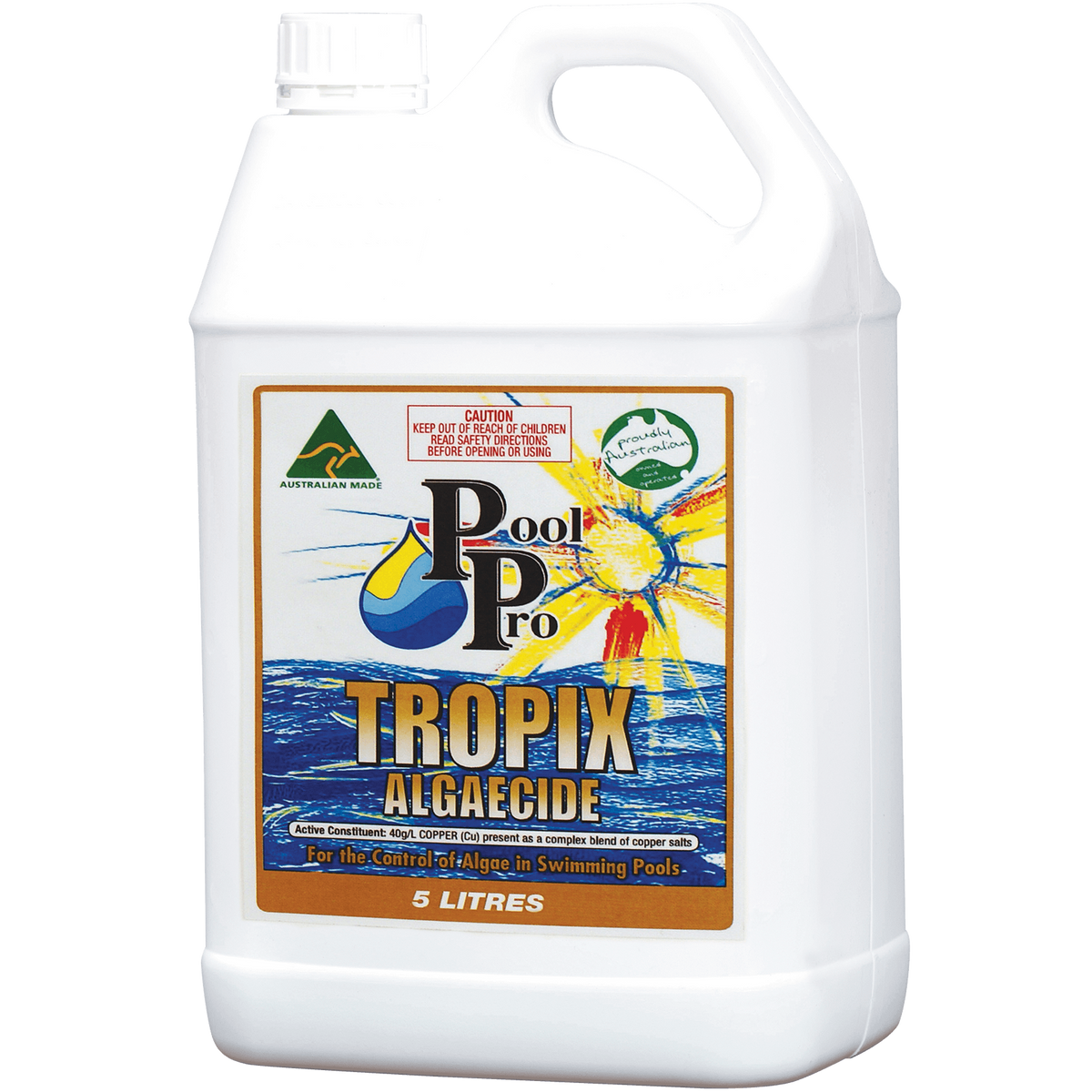 Tropix Algaecide 5L bottle x 1 with 40g/L copper - TR05.25