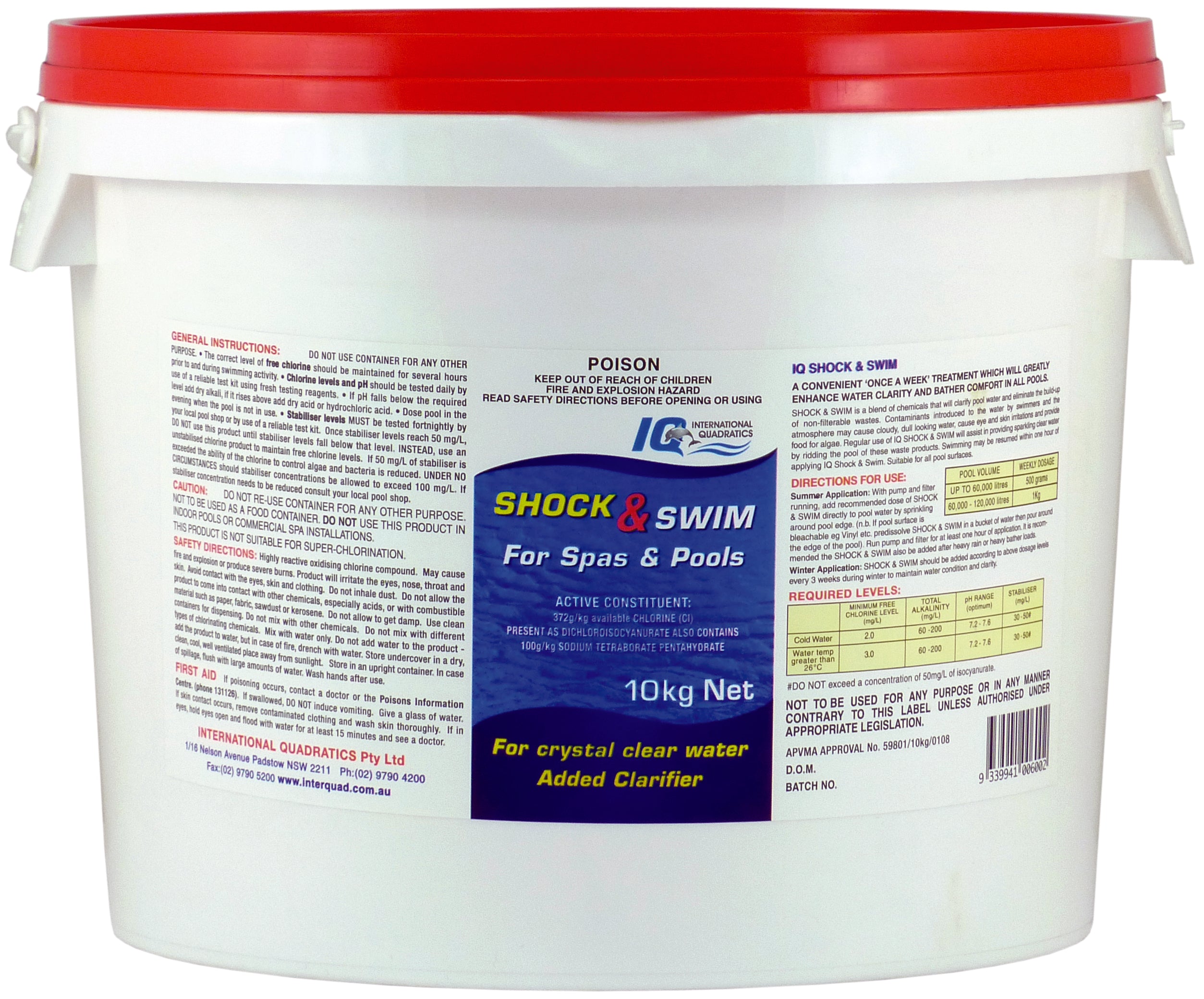 Shock and Swim - Pool Shock - 4 pack sizes available - IQSH