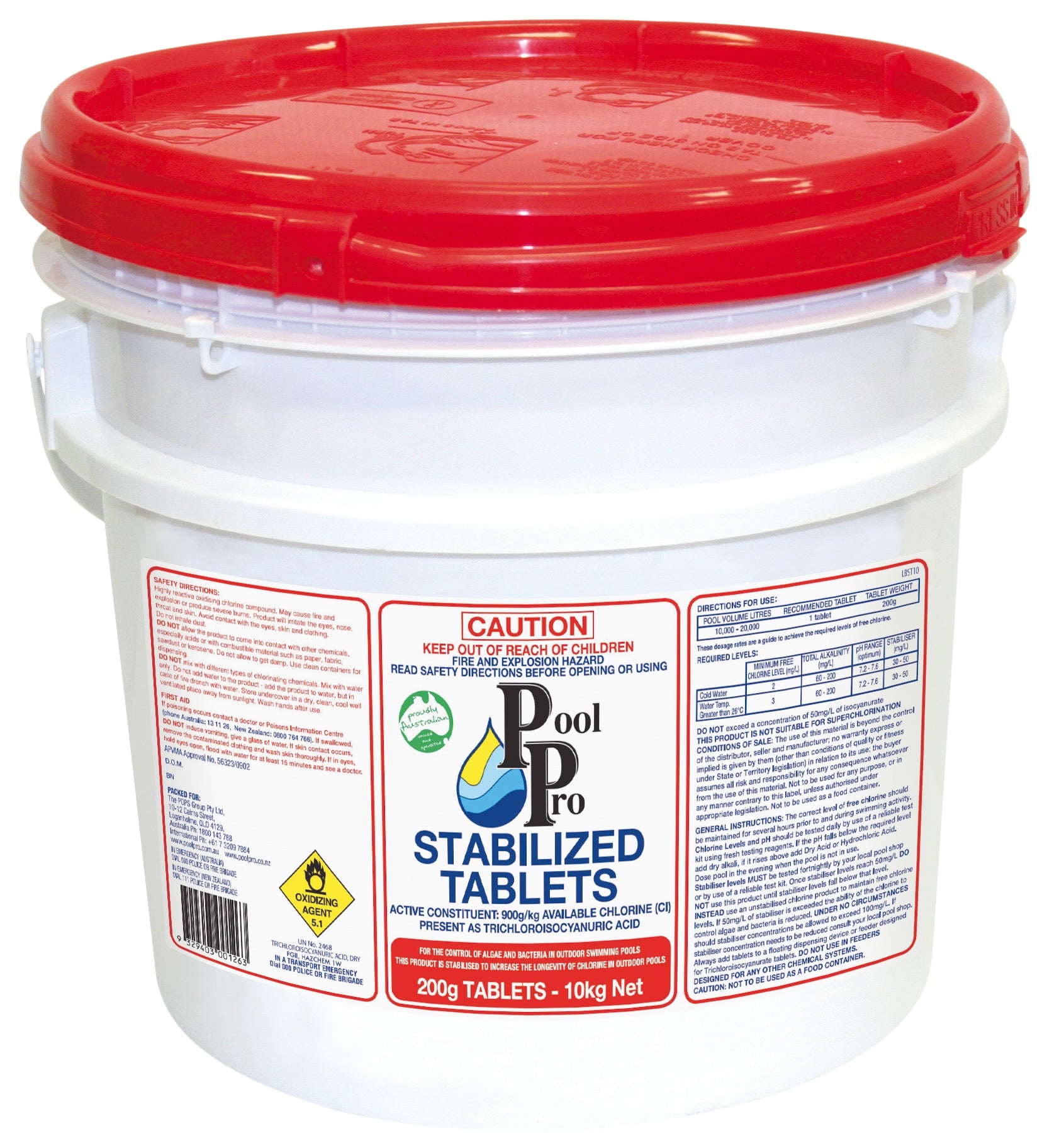 Trichlor Tablets (200g) 10kg - ST10 DG Class 5.1