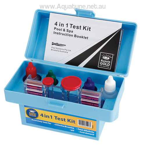 4 in 1 Water Balance Test Kit, pools & spas - Aussie Gold-Testing-Aquatune