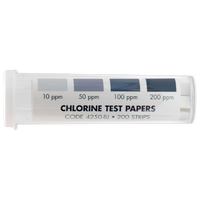 High Range Chlorine Test Papers (200/vial), 10ppm 200ppm - 4250BJ/A1