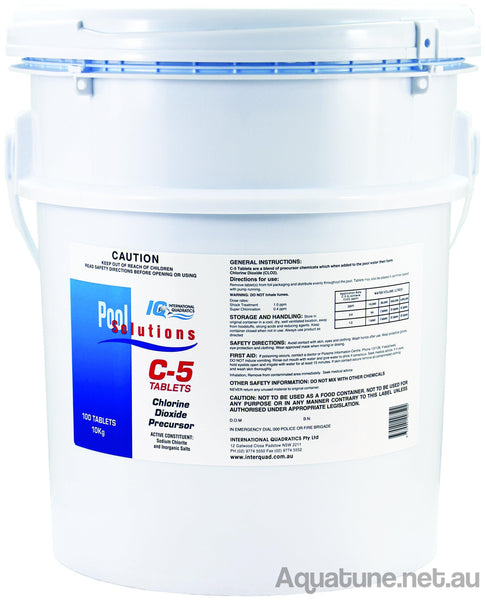 C5 Tablets 10kg (100g tab) Chlorine Dioxide Treatment 100 tablets-Chemicals-Aquatune