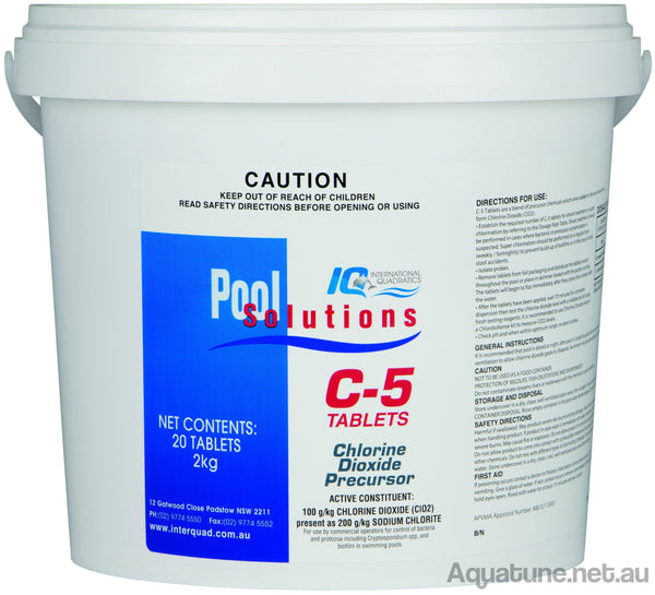 C5 Tablets 2kg (100g tab) Chlorine Dioxide Treatment 20 tablets-Chemicals-Aquatune
